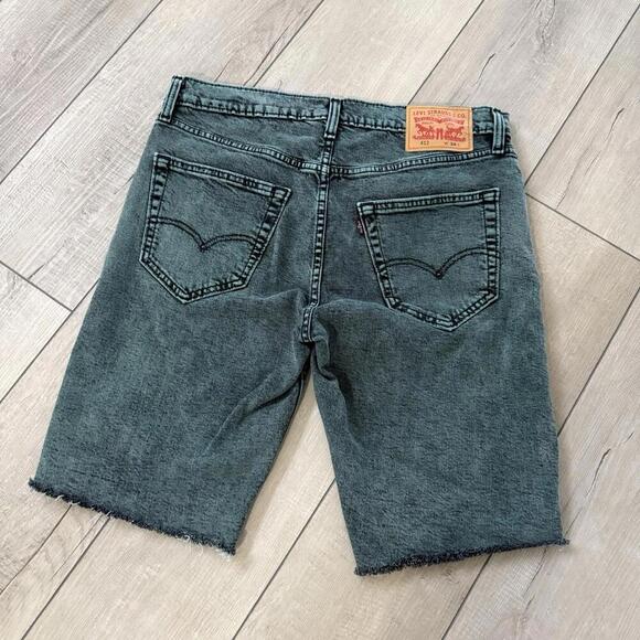 Levi’s 412 Green Acid Wash Denim Cutoff Shorts Men Size 34 Jorts Y2K Vintage - Picture 1 of 12